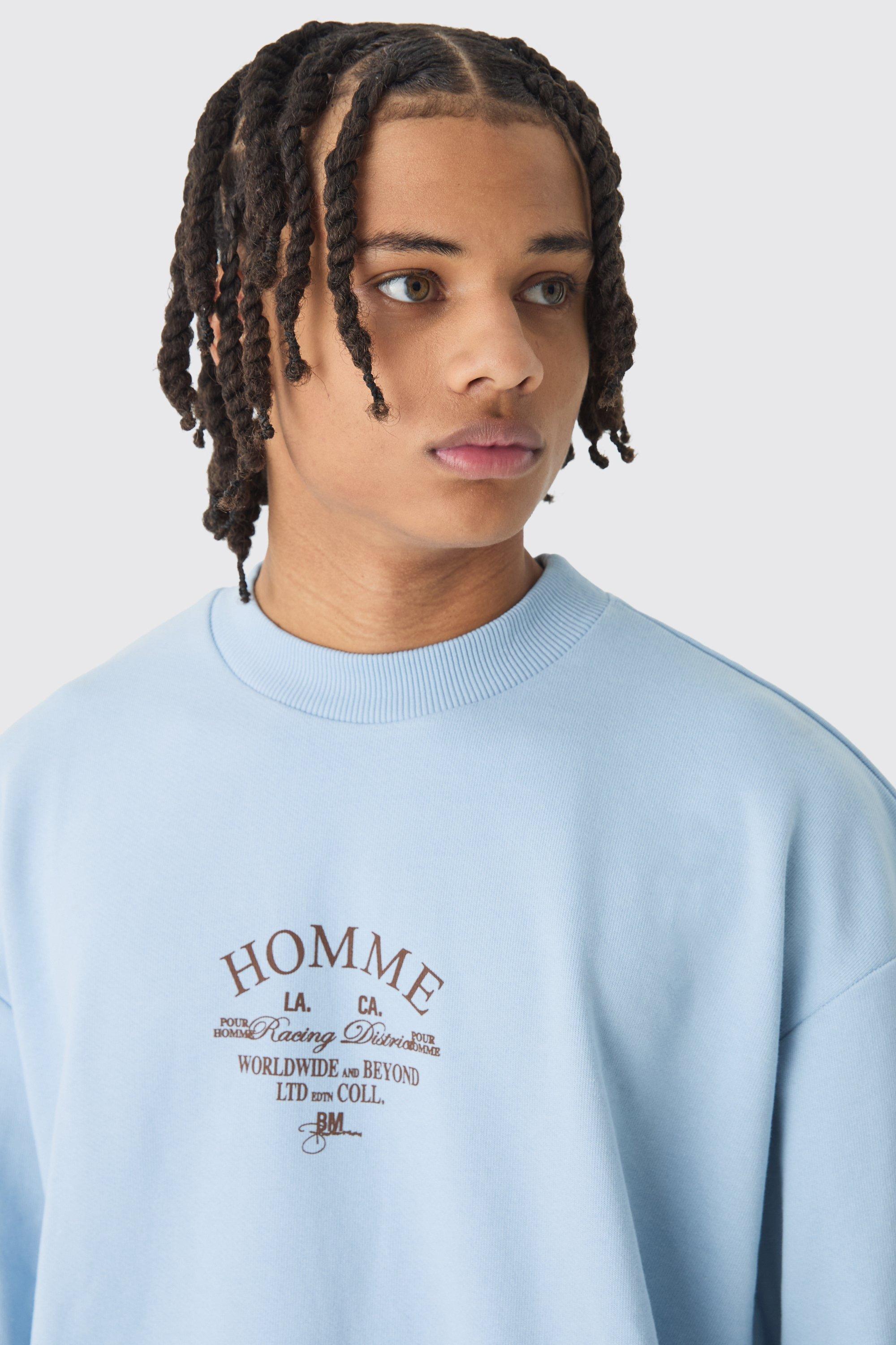 Baby blue sweatshirt men's sales